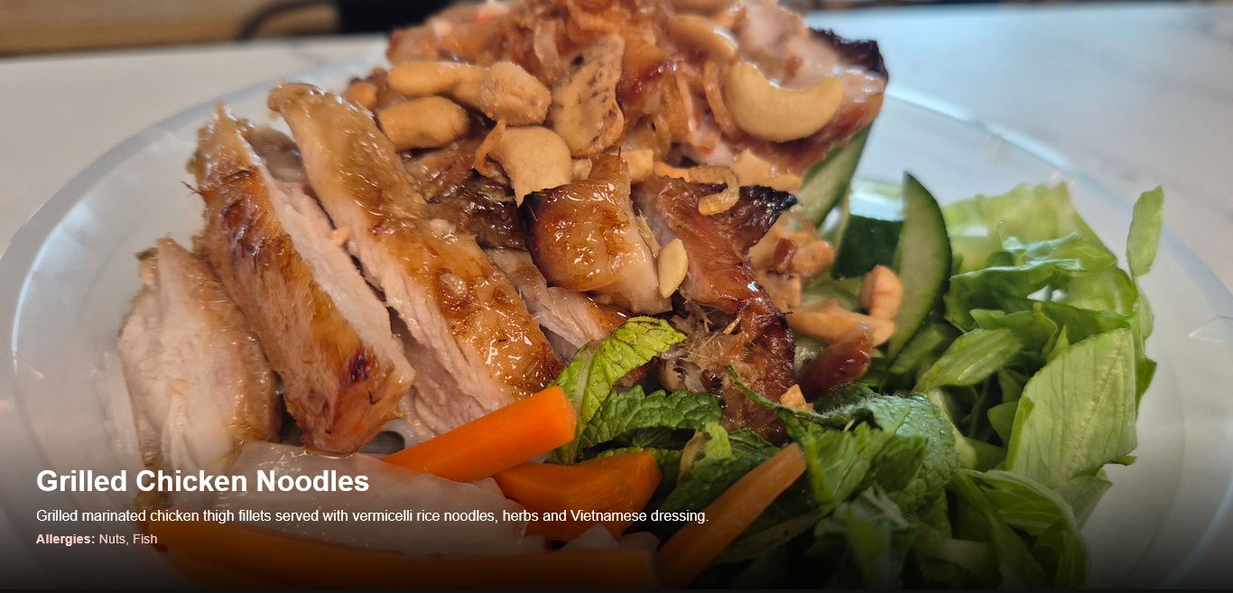 Grill chicken noodles